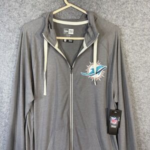 New Era NFL Team Mens Full-zip Long Sleeve Sweatshirt Dolphins Size XL‎ NEW